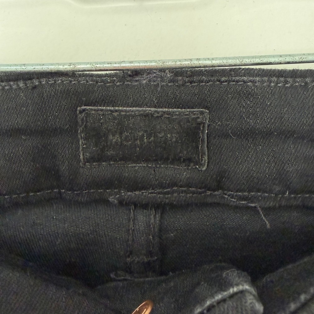 MOTHER Black High Rise Jeans Metallic Stripe Raw Hem Womens Size 27 - Picture 4 of 10
